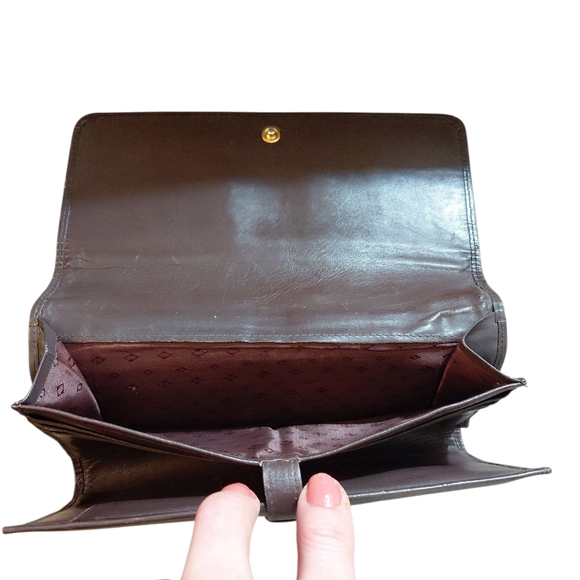 Coach Dark Brown Wallet Soft Leather Tri-fold Wallet - Picture 10 of 13